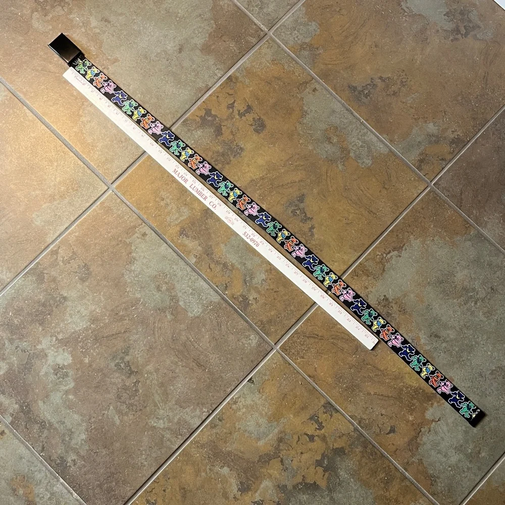 NWOT Colorful dancing bear greatfull dead pattern Belt adjustable size
